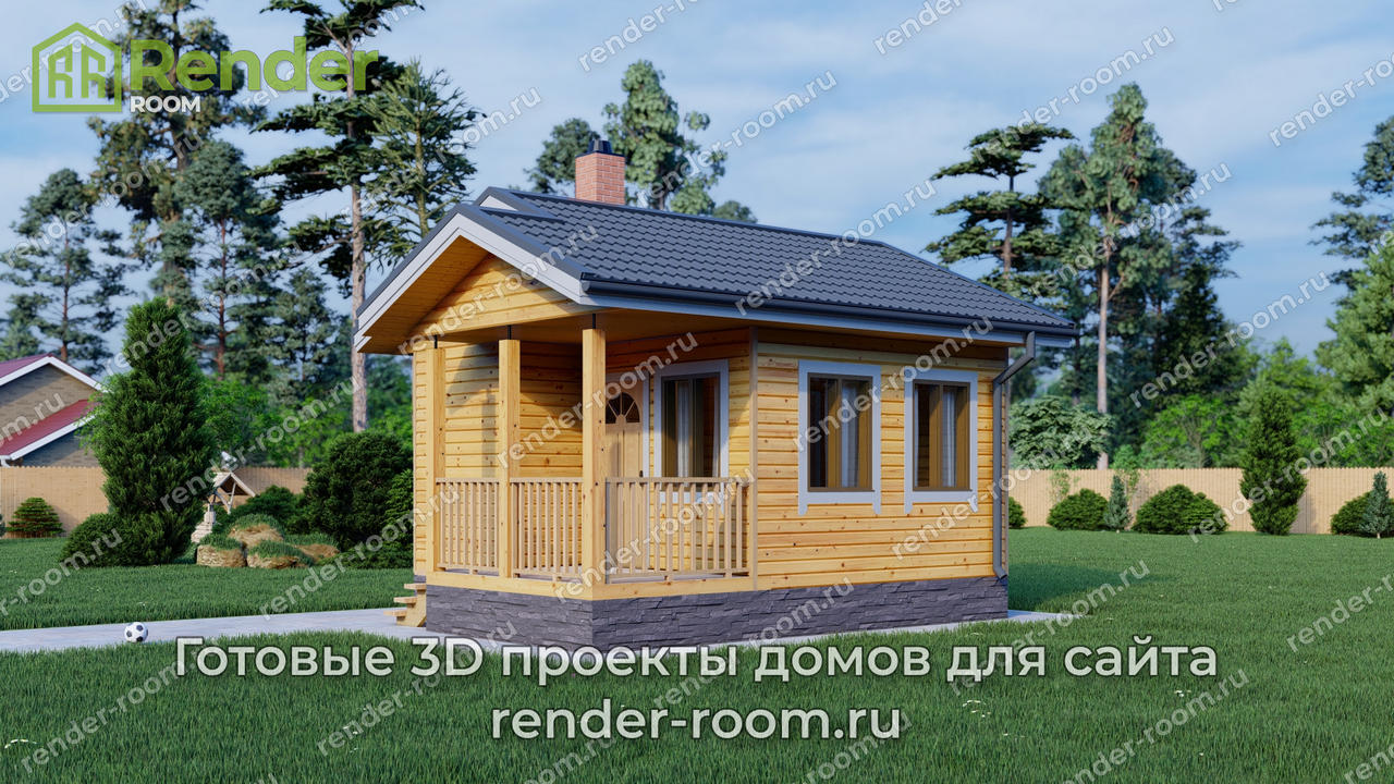 Проект бани из бруса Б-20.