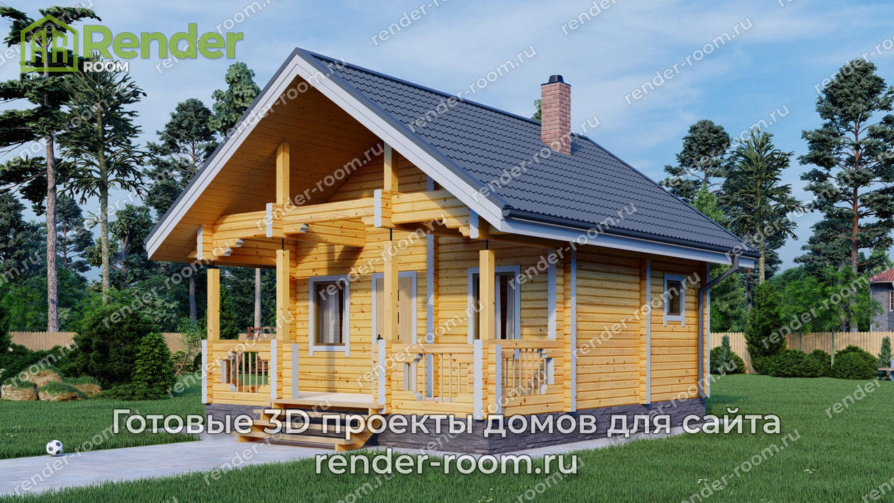 Проект бани из бруса Б-24.