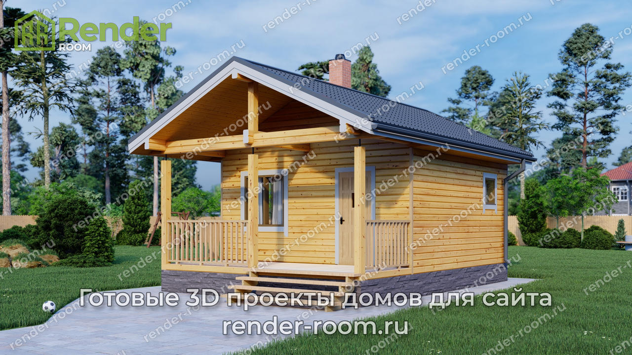 Проект бани из бруса Б-3.