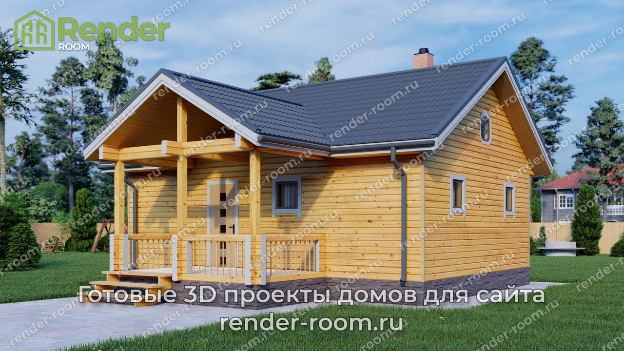 Проект бани из бруса Б-8.