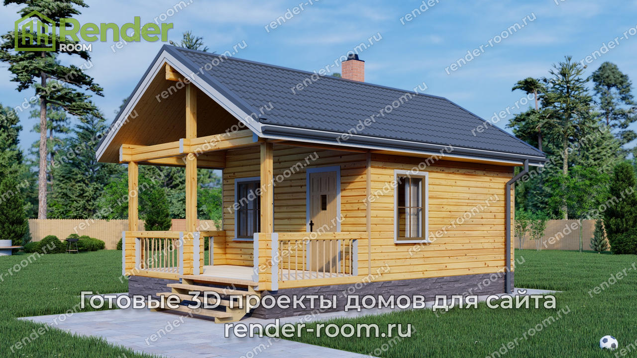 Проект бани из бруса Б-9.